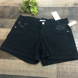 NWT Bongo Black Sequin Embellished Shorts Sz. 7